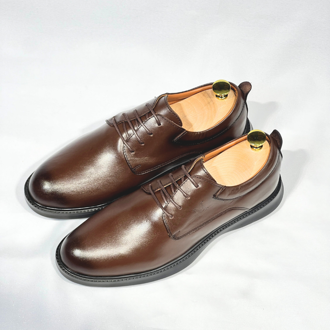 CHAUSSURES DE LUXE POUR HOMME MEDICAL 100% CUIR REF N014 (Marron)
