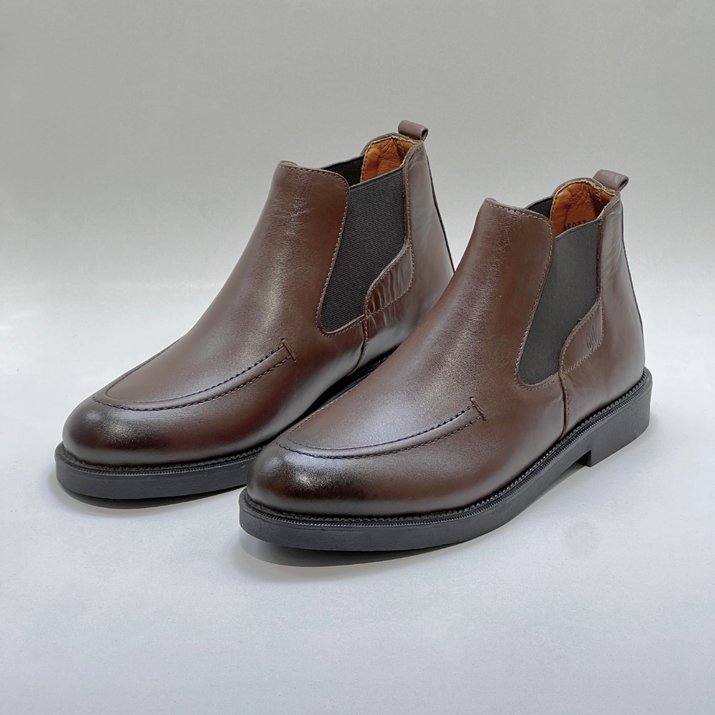 Chelsea Boots Homme -100% Cuir Marron BA 033