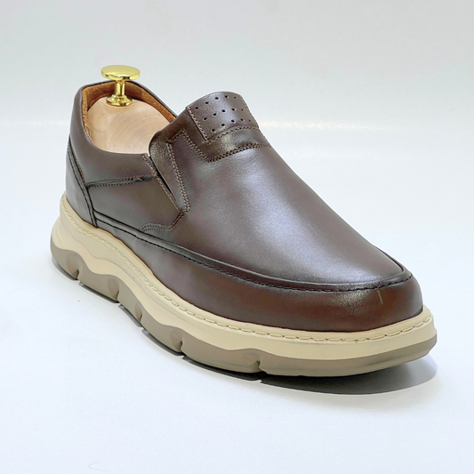 Chaussures Confortables pour Homme 100% Cuir Médical MARRON REF BA1032