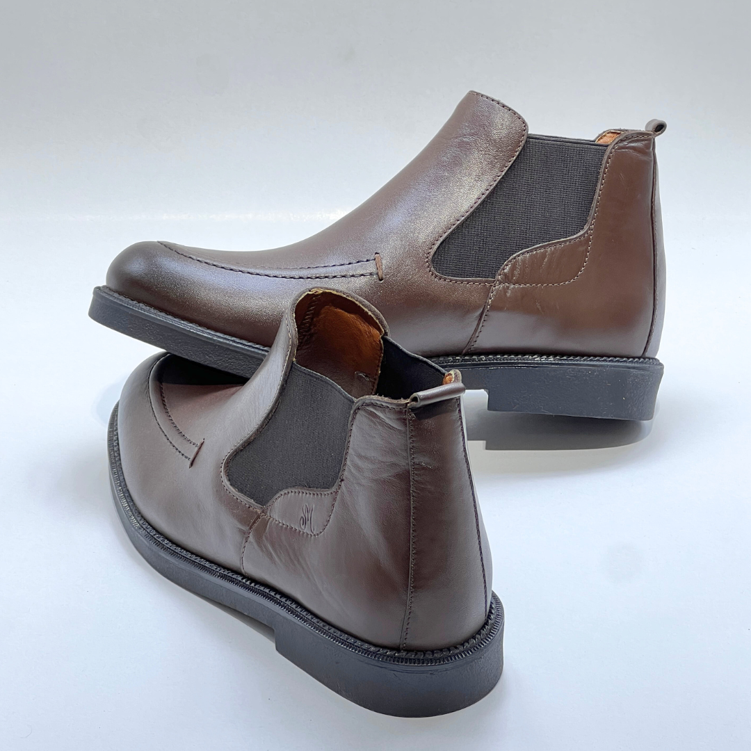 Chelsea Boots Homme -100% Cuir Marron BA 033