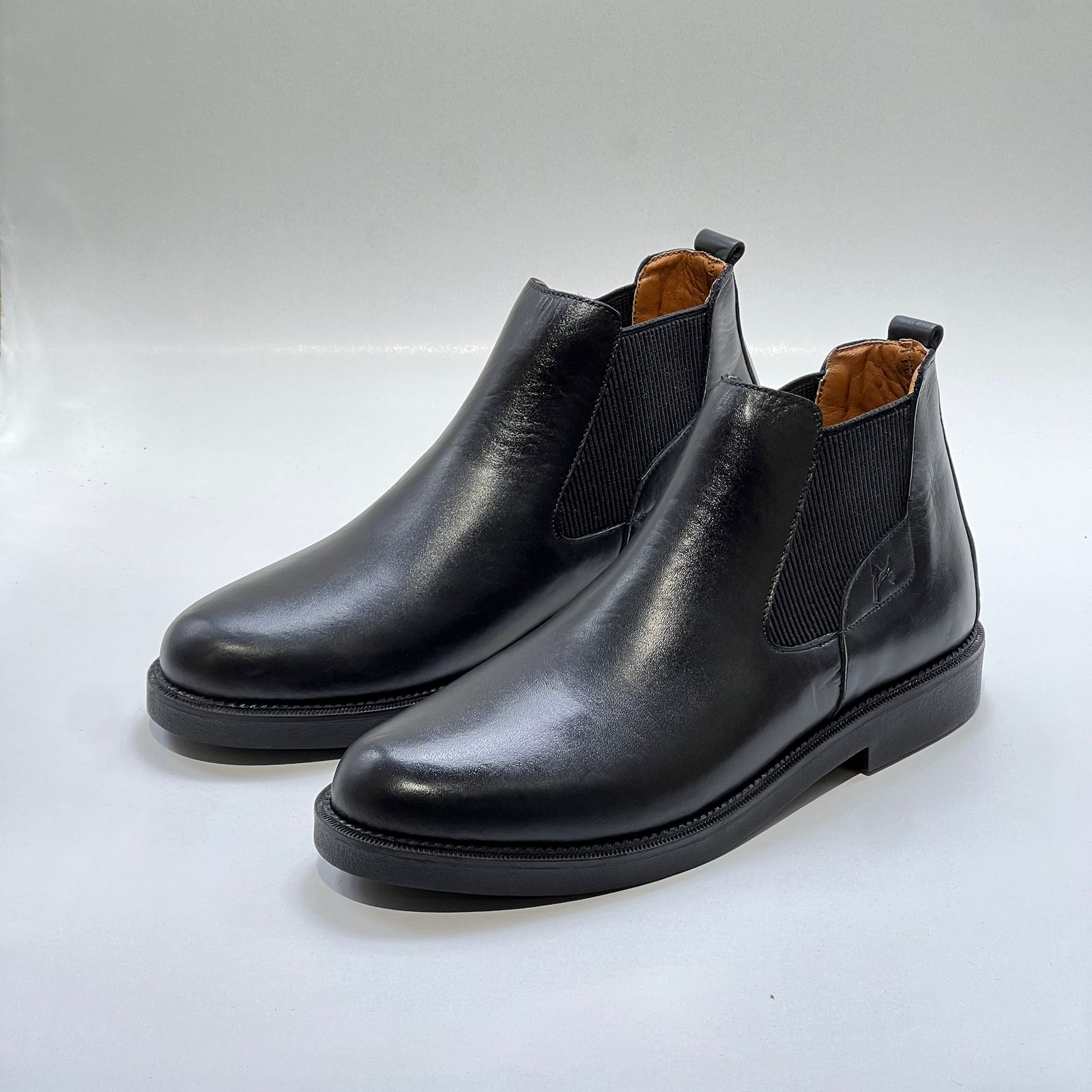 Premium Boots Hommes En Cuir 100% NOIR BA 038